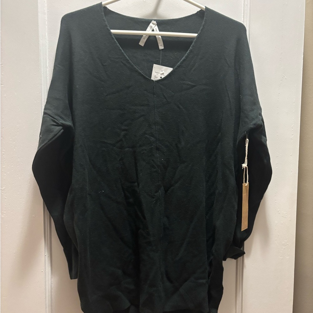 Dark Green V-Neck Sweater